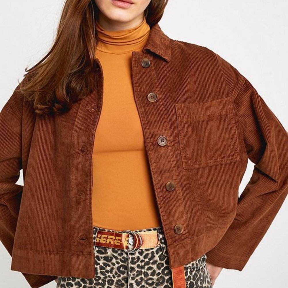 Urban Outfitters UO Clark Brown Corduroy Button Shirt Jacket